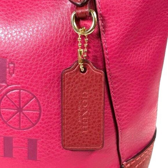 Coach Tote Bag 27 Color Block Horse and Carriage C5775 Bright Violet $328 - Picture 10 of 16